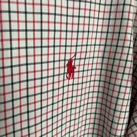 Ralph Lauren Men's Red and White Plaid Shirt - Picture 2 of 3